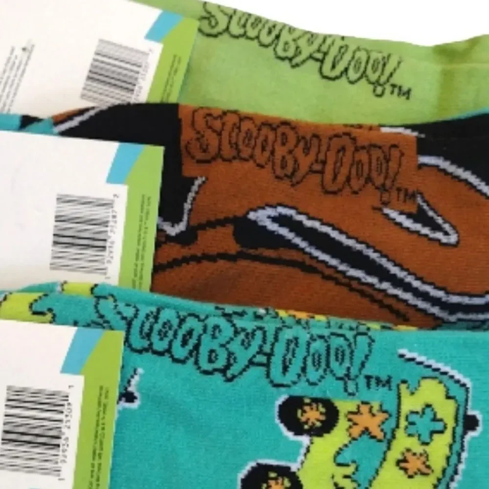 WB 4 Pairs Colorful Neon Scooby Doo Printed‎ Crew Socks NWT